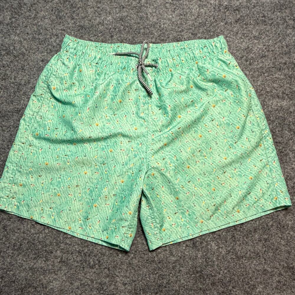 Boardies Apparel Men’s Swim Trunks Mint Green Micro Print‎ Size Medium